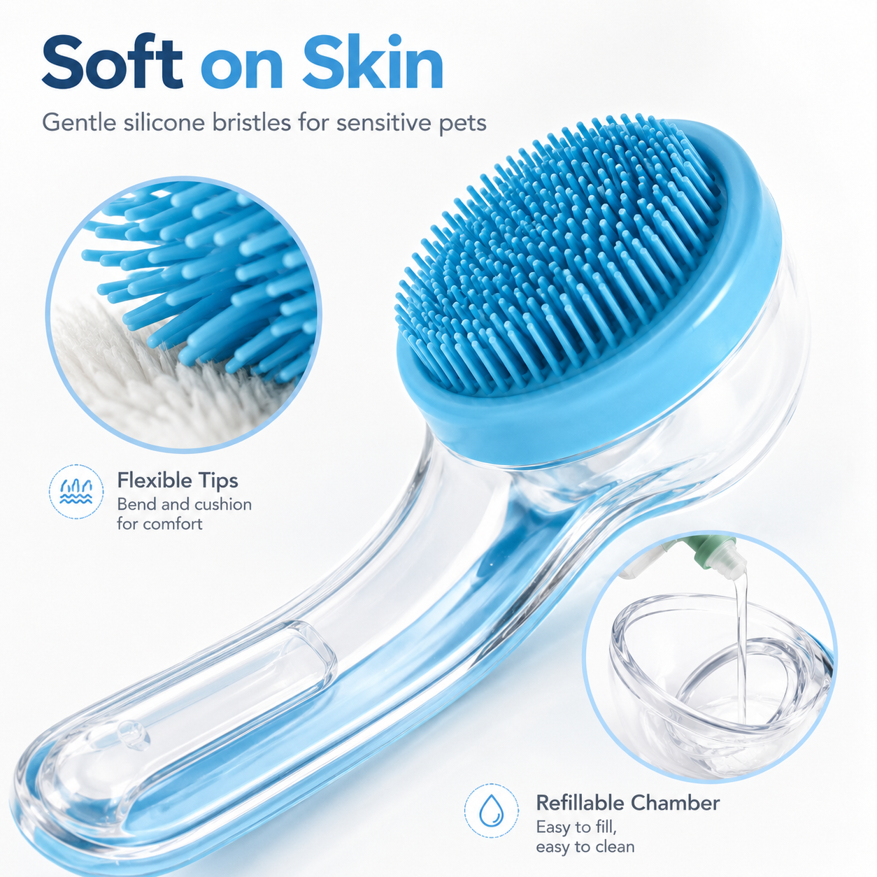🐶 2-in-1 Pet Bath Brush & Shampoo Dispenser 🛁✨