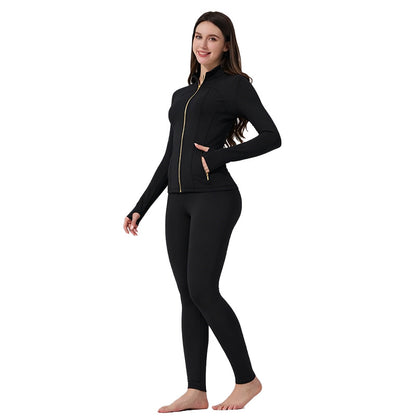 ✨ Sculpt-Seamless 2-Piece Athletic Performance Jacket & High-Waist Leggings Active Set 🏃‍♀️