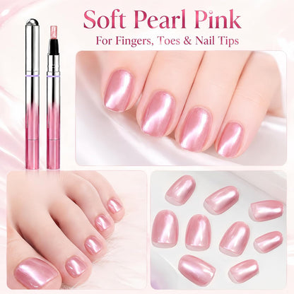💅 2-in-1 Velvet Cat Eye Gel Nail Pen – Magnetic Shimmer Effect ✨