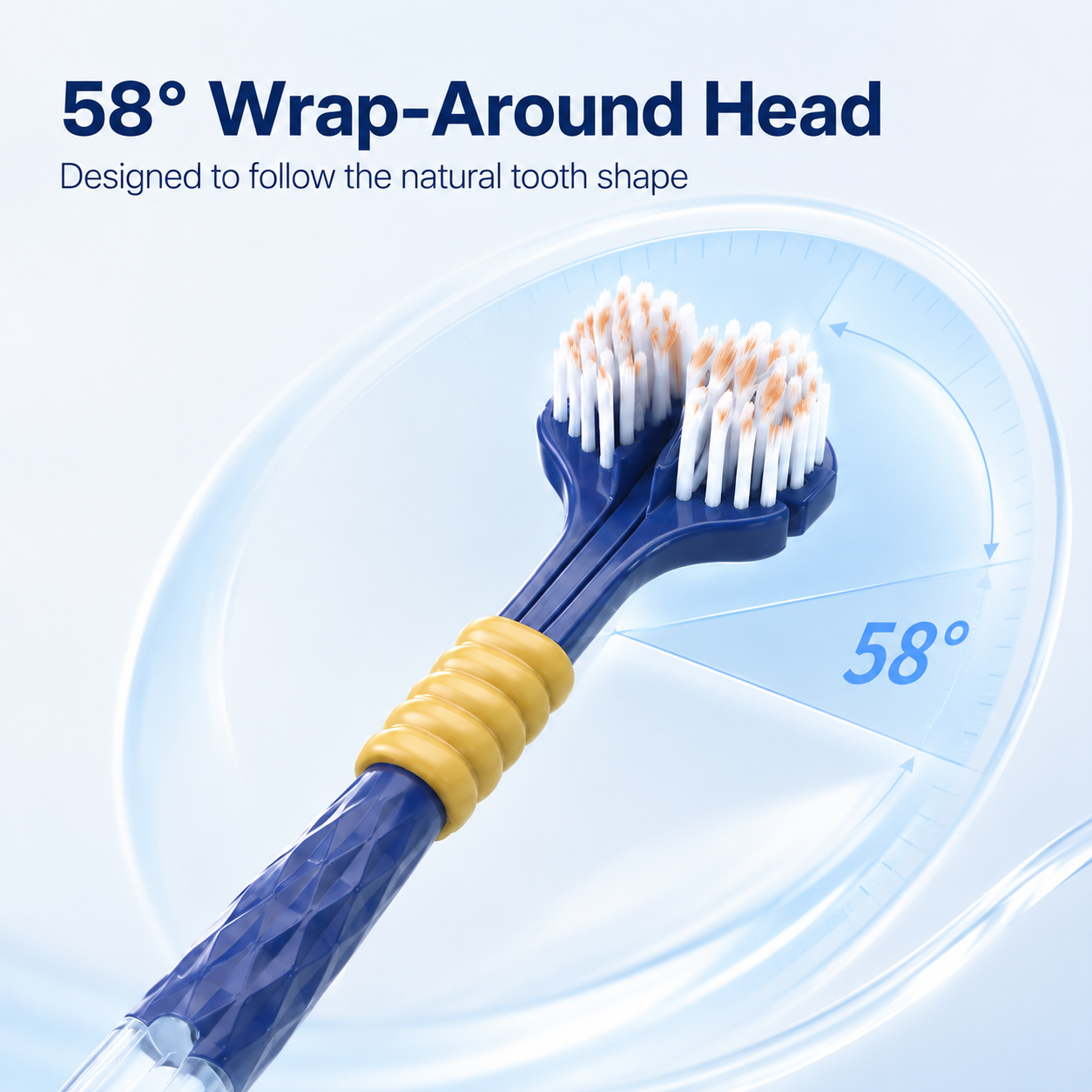 🪥 3-Sided Wrap-Around Manual Toothbrush with Tongue Scraper ✨