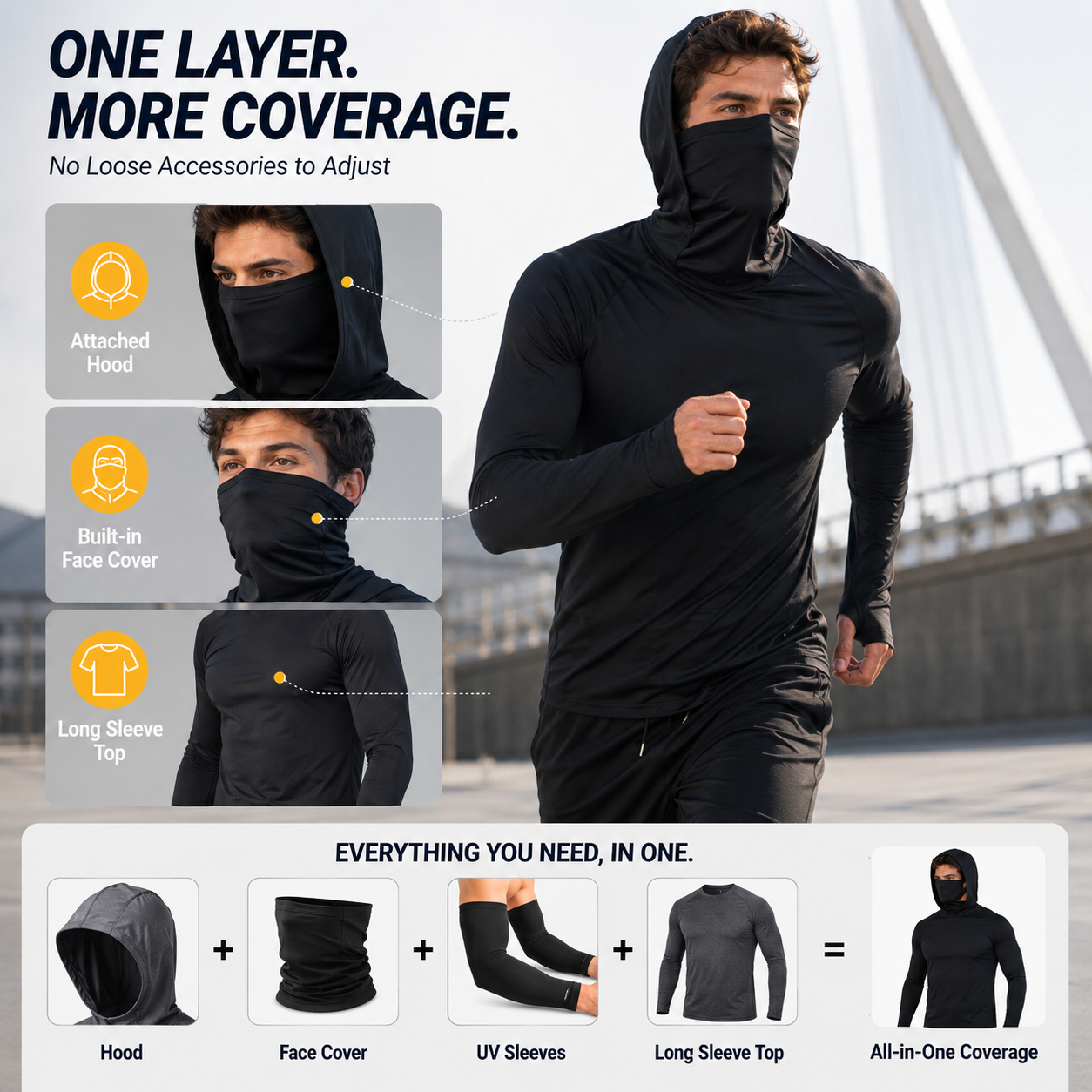 🍂 CLEARANCE SALE: 50% OFF |🛡️ 3-in-1 Integrated Hooded Sun Shirt with Face Cover 🚴‍♂️