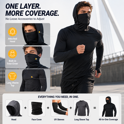 🍂 CLEARANCE SALE: 50% OFF |🛡️ 3-in-1 Integrated Hooded Sun Shirt with Face Cover 🚴‍♂️