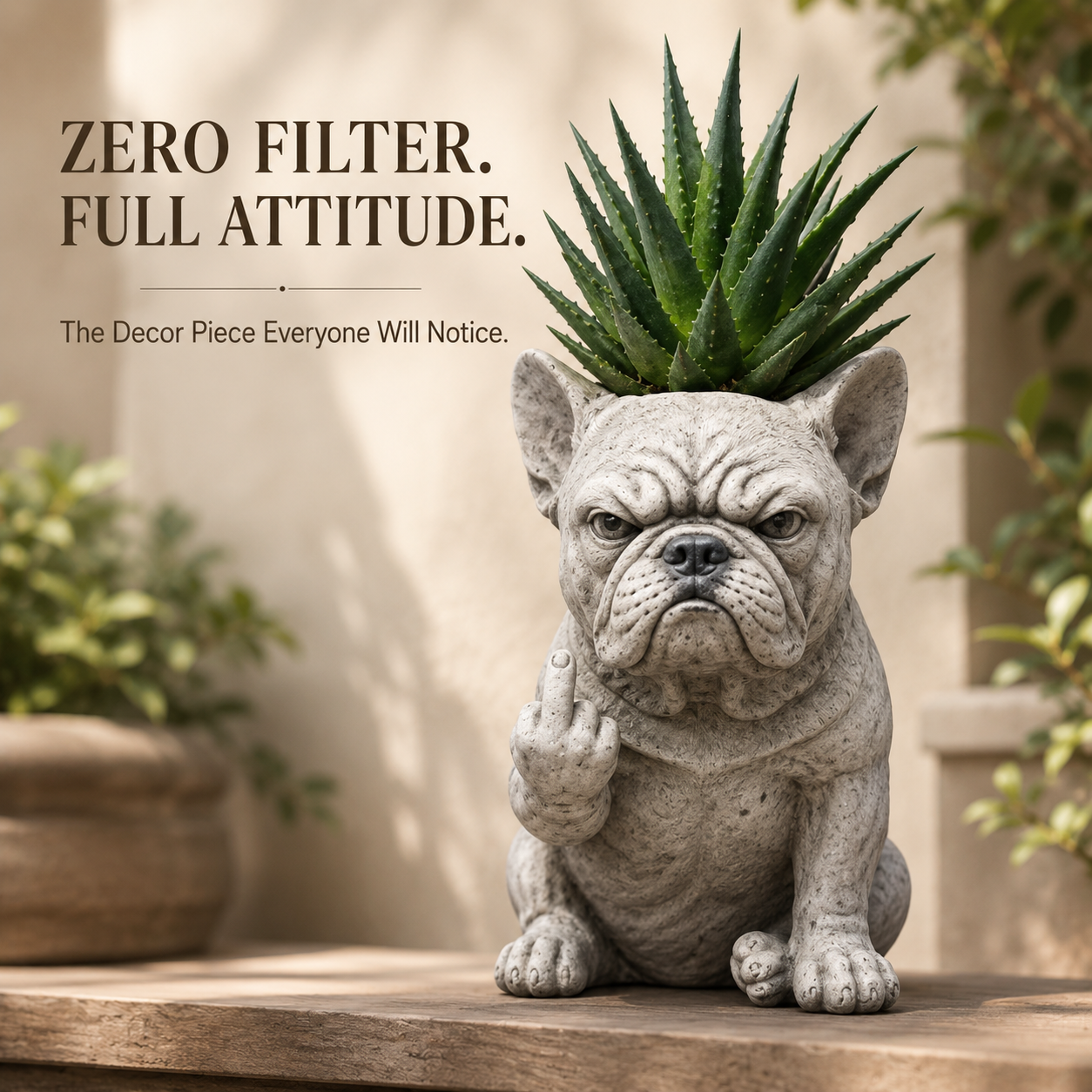 🖕 Sculptural Middle Finger Animal Planter – Quirky Succulent Pot & Gag Gift 🌿