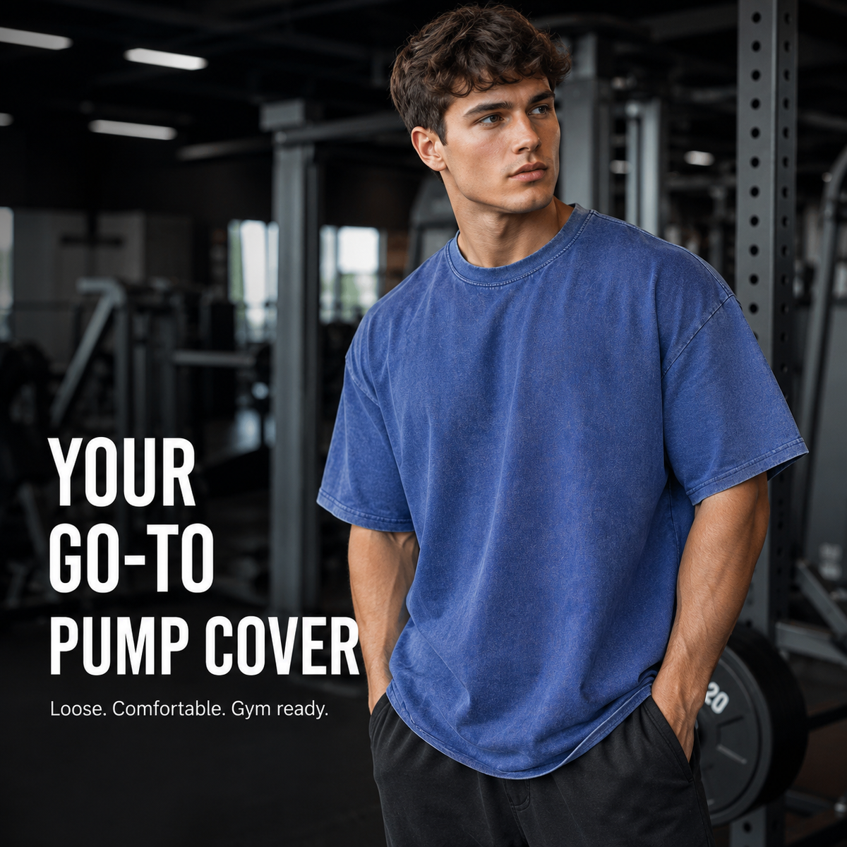 👕 Vintage Oversized Cotton Streetwear T-Shirt – Relaxed Fit Gym Pump Cover Tee ✨