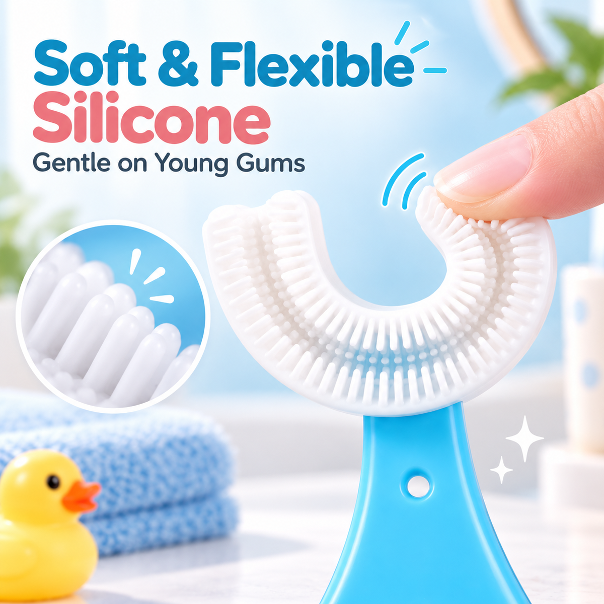 🦷 Kids 360° U-Shaped Oral Care Toothbrush – Gentle Silicone Training Brush ✨