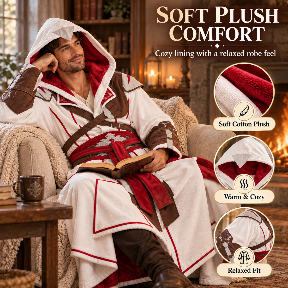 🔥 50% OFF Hooded Warrior Lounge Robe – Fantasy-Inspired Plush Comfort ⚔️