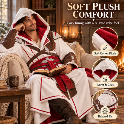 🔥 50% OFF Hooded Warrior Lounge Robe – Fantasy-Inspired Plush Comfort ⚔️