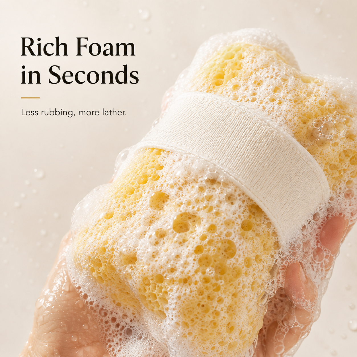 🧼 Rich Lather Soap Pocket Sponge | Non-Slip Shower Essential 🫧