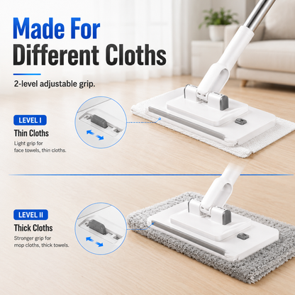 🔥 50% OFF Limited Deal 🧼 One-Touch Squeeze Flat Mop | 2-Level Water Control for Faster Cleaning
