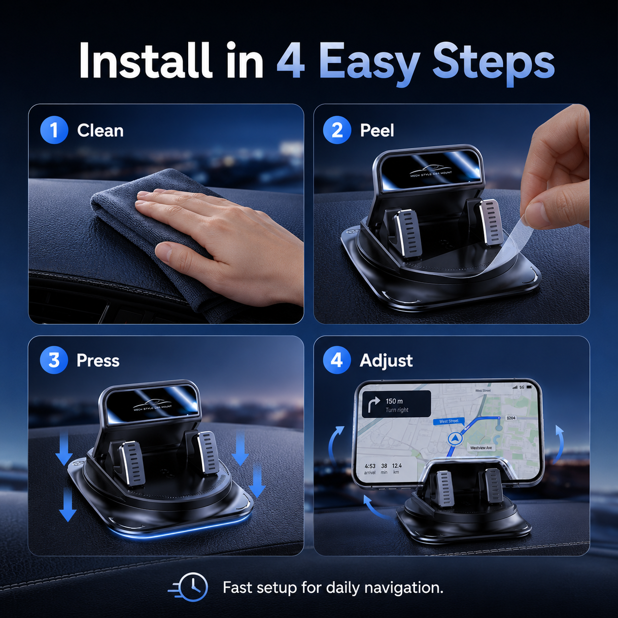 🔥 Best Seller | 360° Anti-Shake Car Mount - Rock-Solid 🚗