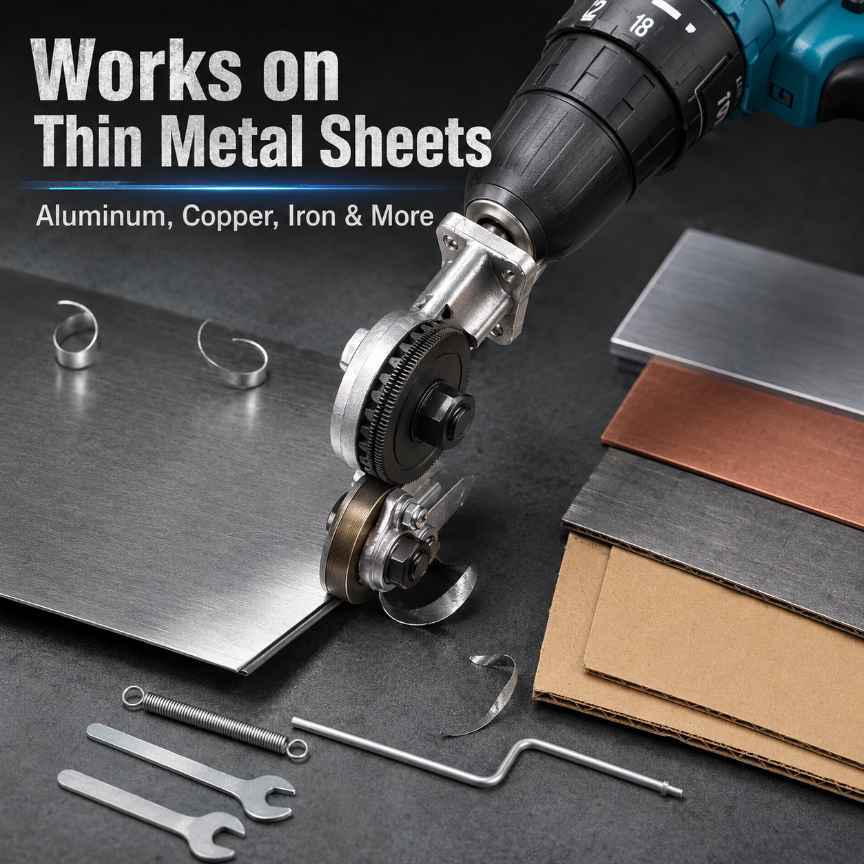 ⚡ High-Speed Drill Metal Cutter Attachment – Cut Sheet Metal Faster & Easier