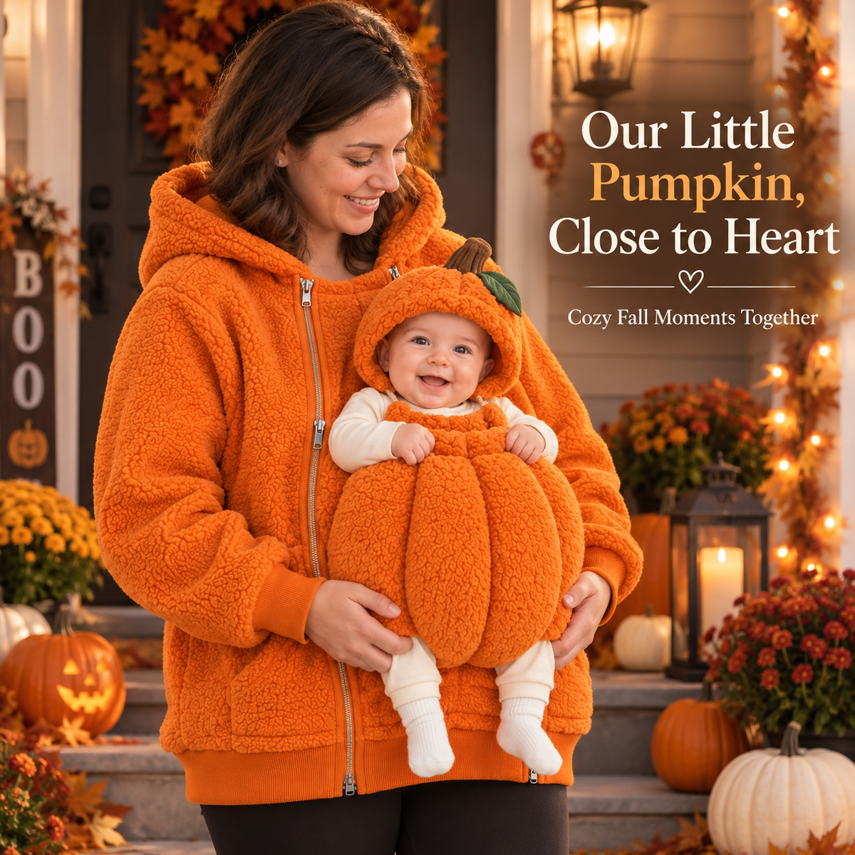 🧡 Our Little Pumpkin Babywearing Hoodie – Cozy Halloween Moments for Mom & Baby