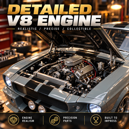 🏎️ Classic GT500-Style Fastback DIY Model Car - V8 Muscle Car Kit 🛠️