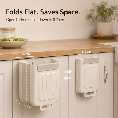 🗑️ Collapsible Hanging Kitchen Trash Can for Cabinet Doors (11L) ♻️