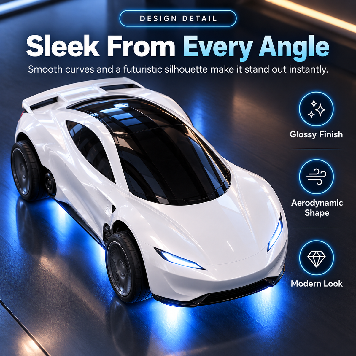 🚀 FutureDrive™ RC Roadster – Futuristic Hover-Effect Car with Stunning Blue LED Lights