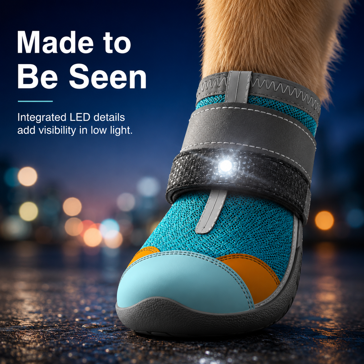 🐕 Breathable LED Light Dog Boots for Night Walking Paw Protection 🐾