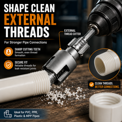 🛠️ Drill Powered Pipe Thread Cutting Tool Bit for Internal External Threads ⚡