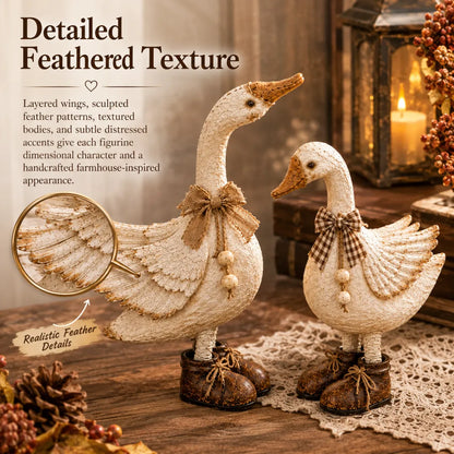 ✨ Rustic Farmhouse Chicken and Goose Shelf Sitters with Swinging Legs 🐔