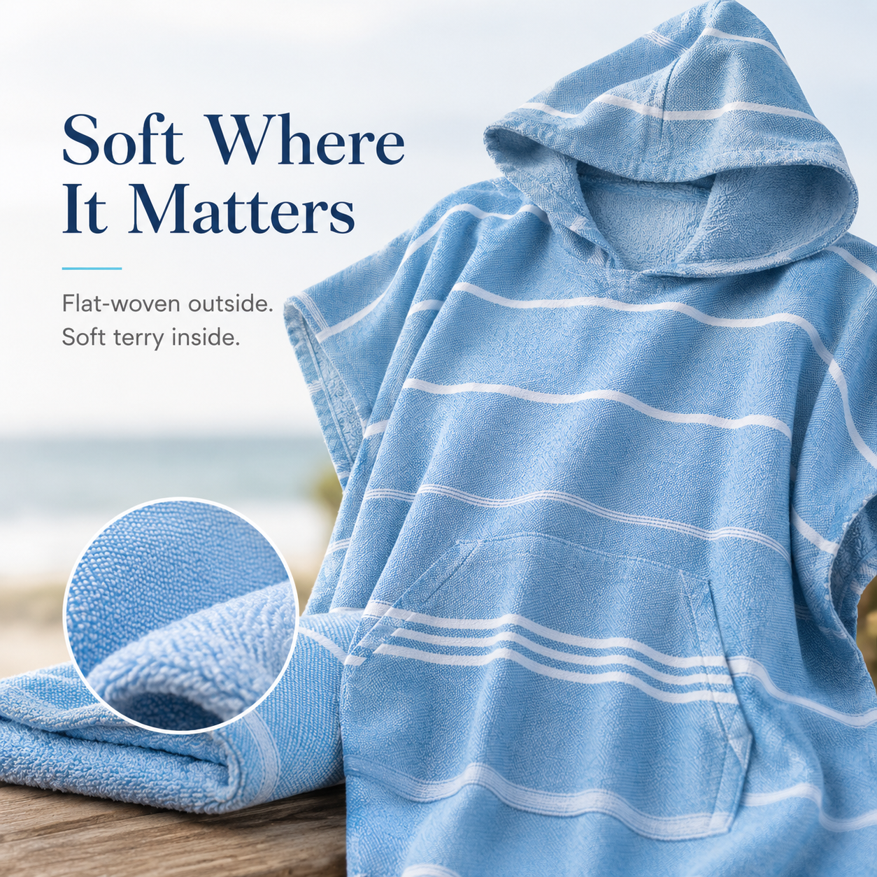 🏄 Hooded 100% Turkish Organic Cotton Beach & Surf Towel Poncho 🌊
