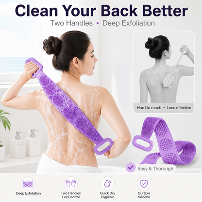 🧼 Silicone Back Scrubber - Double-Sided Deep Exfoliating ✨