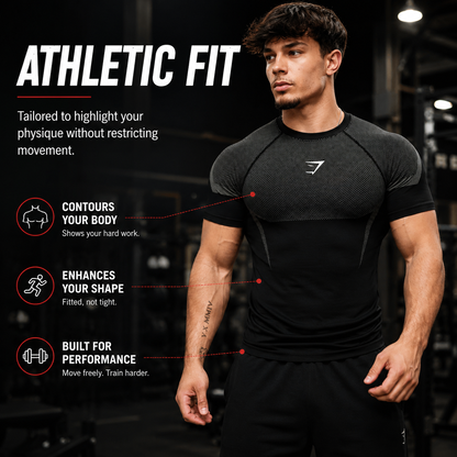 💪 Men's Athletic Compression T-Shirt – Quick-Dry Breathable Gym Tee🏋️‍♂️