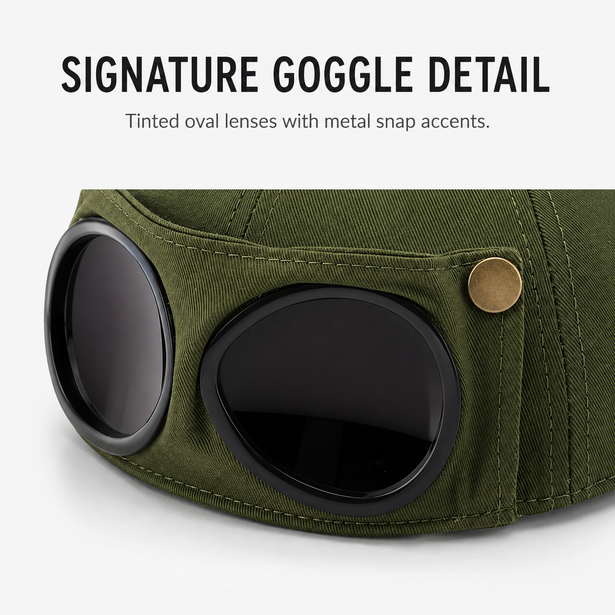 🧢 Cat Ear Aviator Goggle Baseball Cap with Tinted Lenses 🕶️