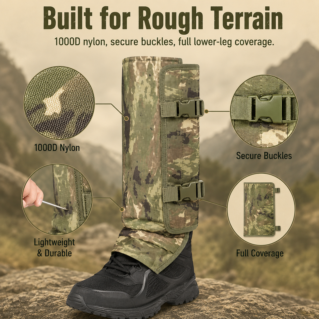🐍 Snake Guard Leg Gaiters – Heavy-Duty Outdoor Protection