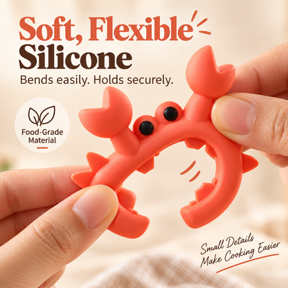 🦀 Cute Crab Silicone Utensil Holder and Pot Lid Lifter 🍲