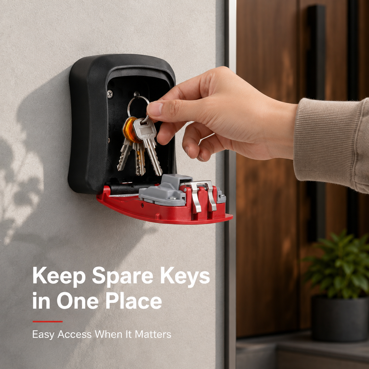 🔐 Wall-Mounted 4-Digit Combination Key Lock Box – Weatherproof Outdoor Key Safe ✨