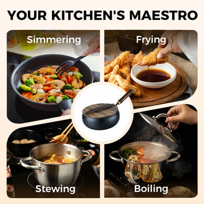 🍳 Uncoated Cast Iron Wok – Deep Iron Cooking Pan