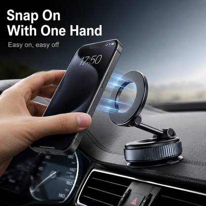 📱 360° Adjustable MagSafe Car Phone Holder for Dashboard & Smooth Surfaces