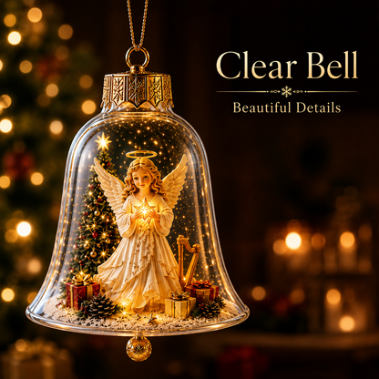 🎄 Christmas Bell Hanging Ornament with Miniature Scene – 3D Storybook Holiday Baubles 🔔