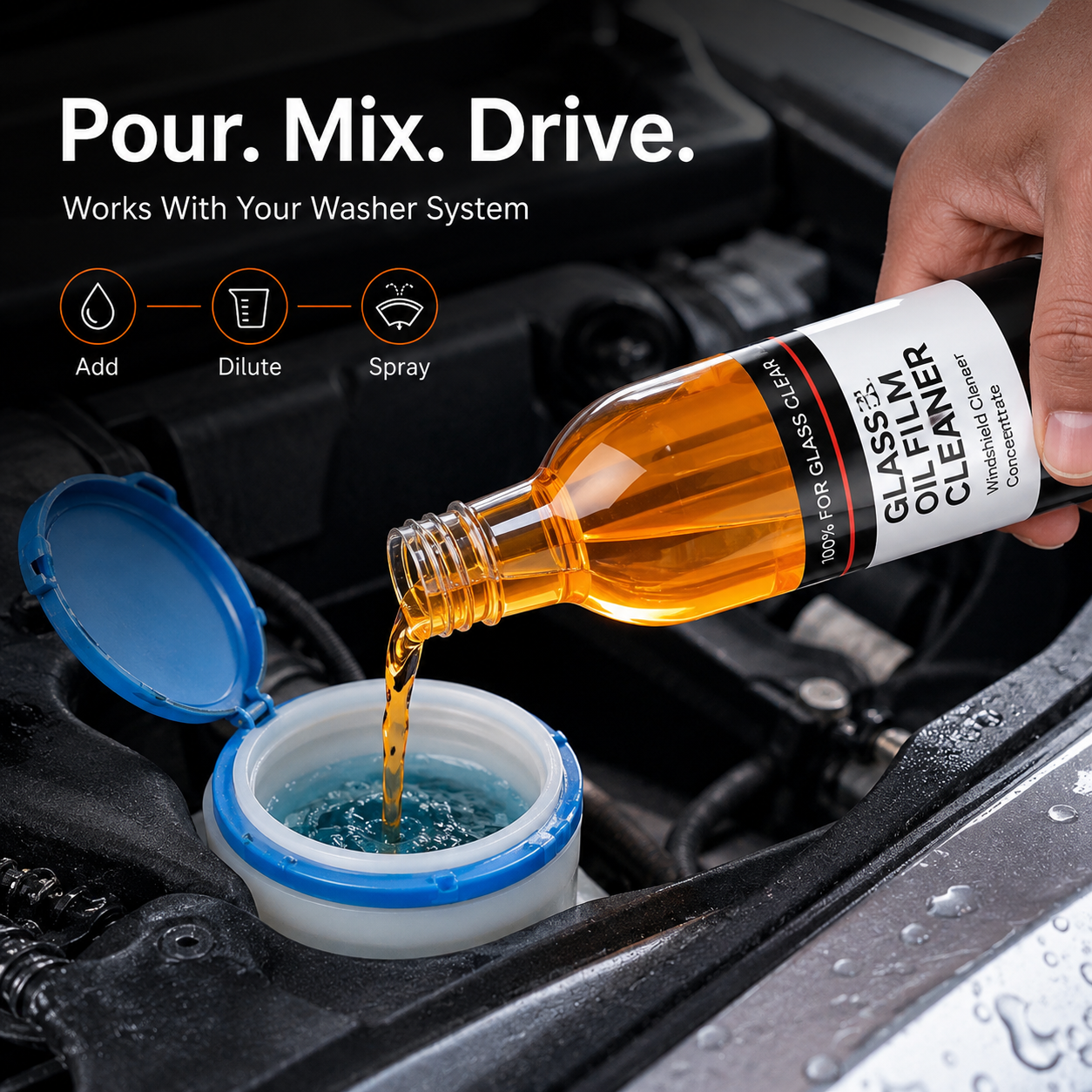 🧪 -45°C De-Icing & Anti-Oil Film Windshield Cleaner (150mL)❄️