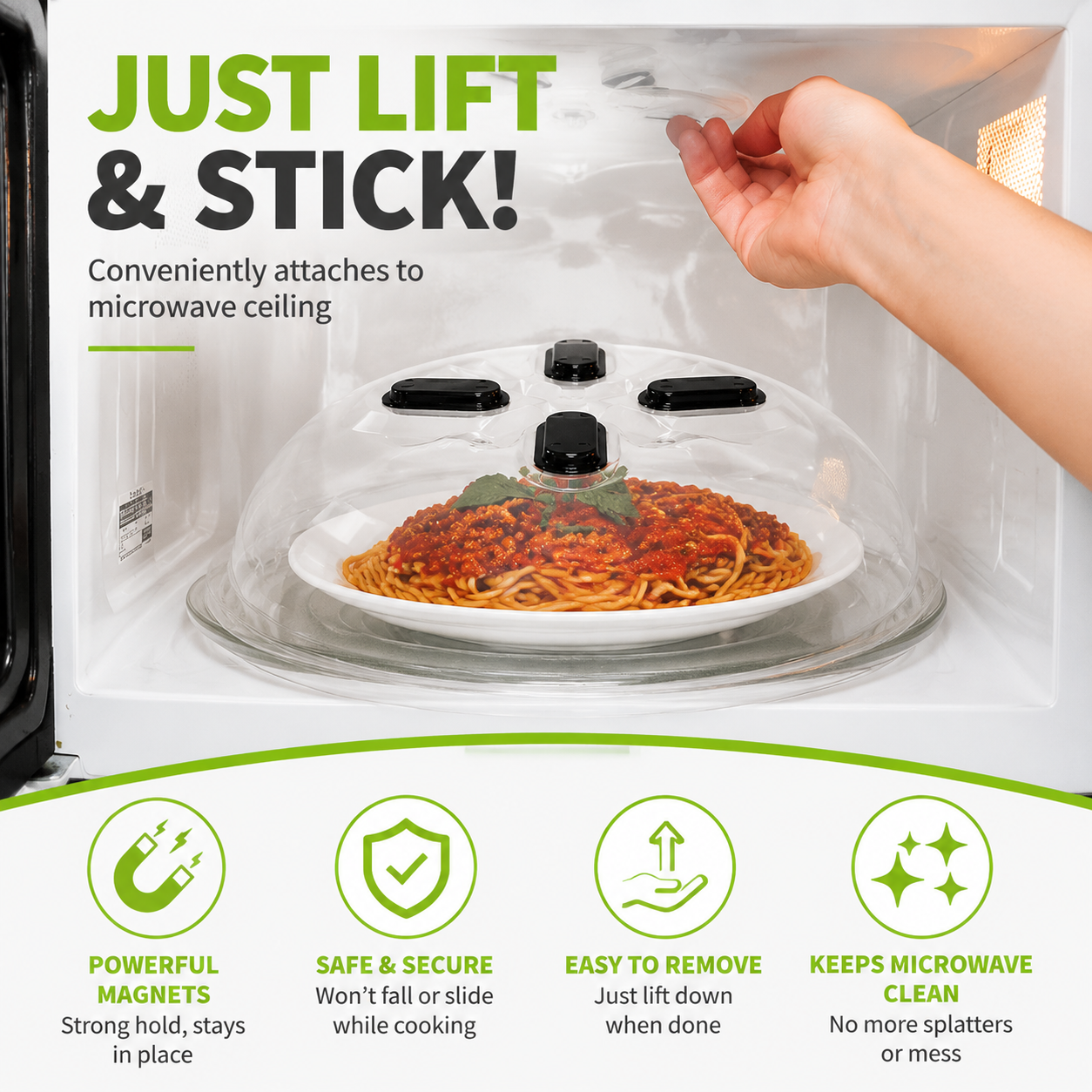 🧲 Magnetic Microwave Splatter Cover Lid