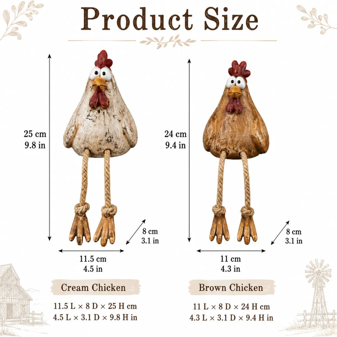 ✨ Rustic Farmhouse Chicken and Goose Shelf Sitters with Swinging Legs 🐔