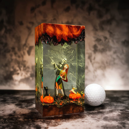 🎃 Glowing Halloween Resin Diorama Lamp – Spooky Gothic Night Light 👻
