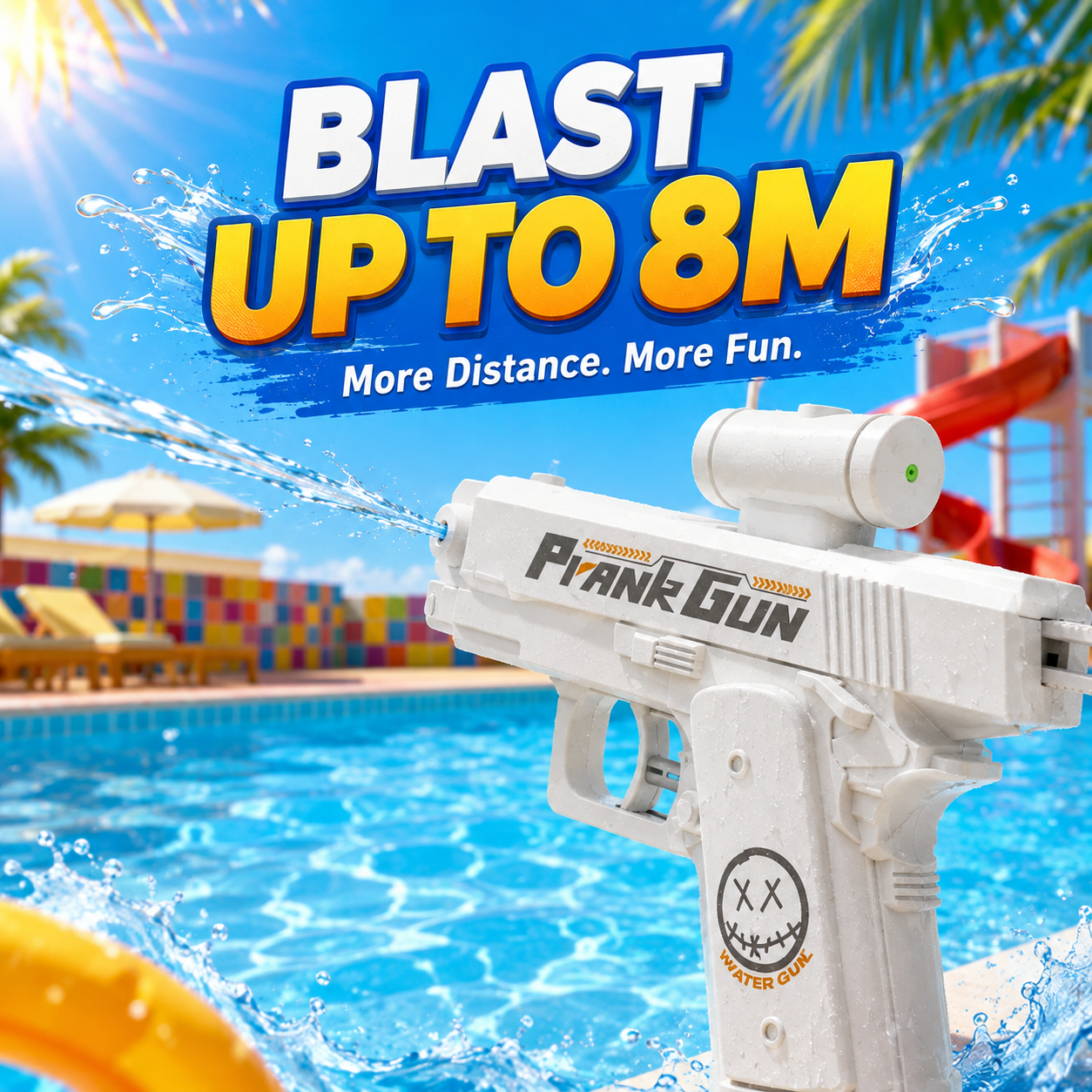 💦 Long-Range Trick Water Blaster – 8M Summer Spray Toy 🎯