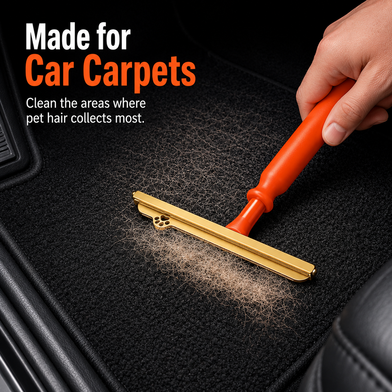🐾 Reusable Manual Pet Hair Scraper Tool for Car Mats & Carpets 🧹