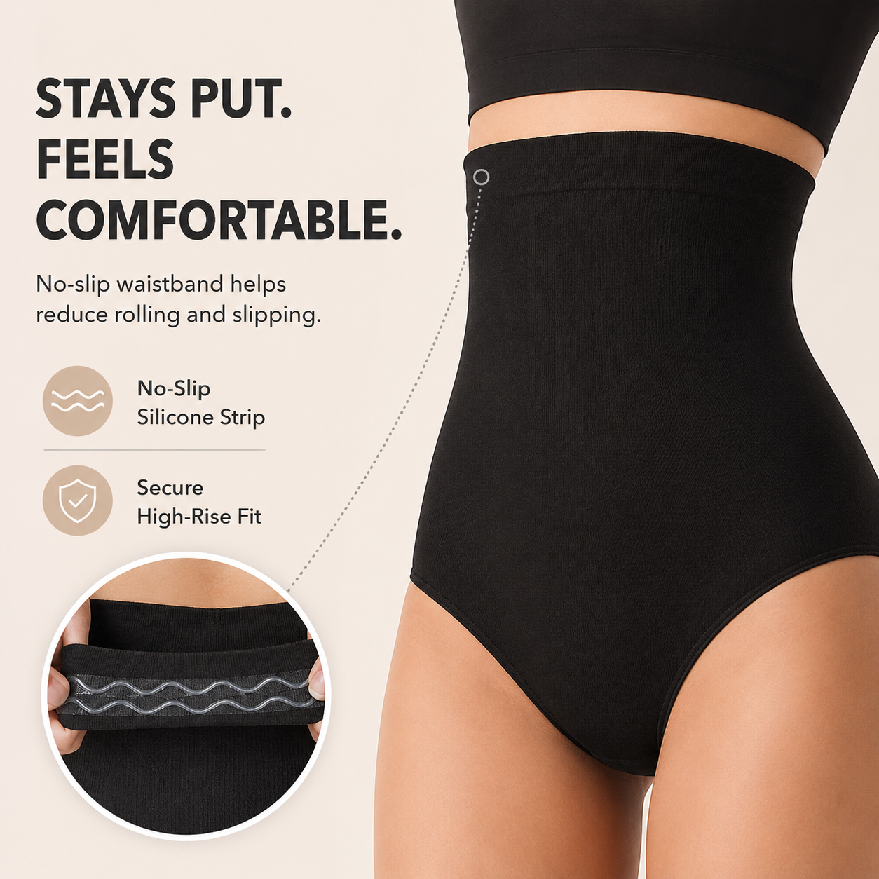 👙 High-Waisted Seamless Tummy Control Shaper Brief with Anti-Slip Silicone 💃