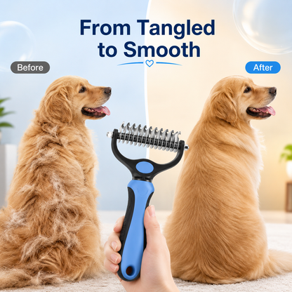 🔥 2-in-1 Pet Undercoat Rake - Say Goodbye to Mats! 🐕