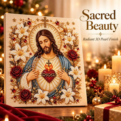 ✝️ 3D Pearl Rhinestone Holy Family Diamond Painting DIY Kit | Nativity Wall Art 🌟