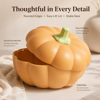 🎃 Pumpkin Shaped Two Tier Divided Snack Box Fruit Candy Storage Organizer 🍱