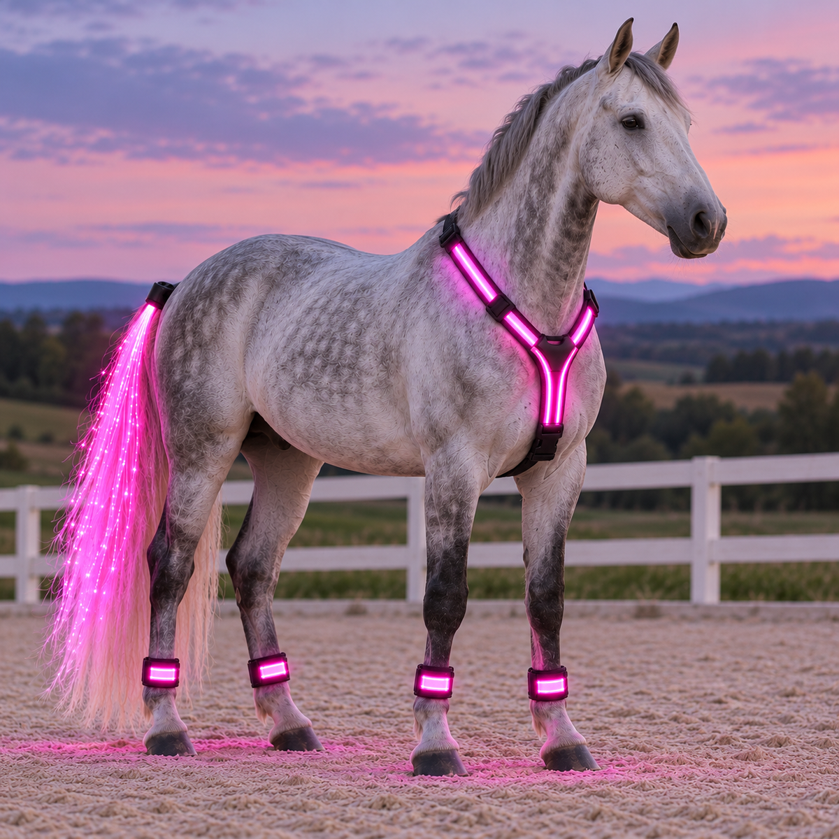 🌈🐎 Ride in Color! LED Horse Light Set – Blue, Green & Pink