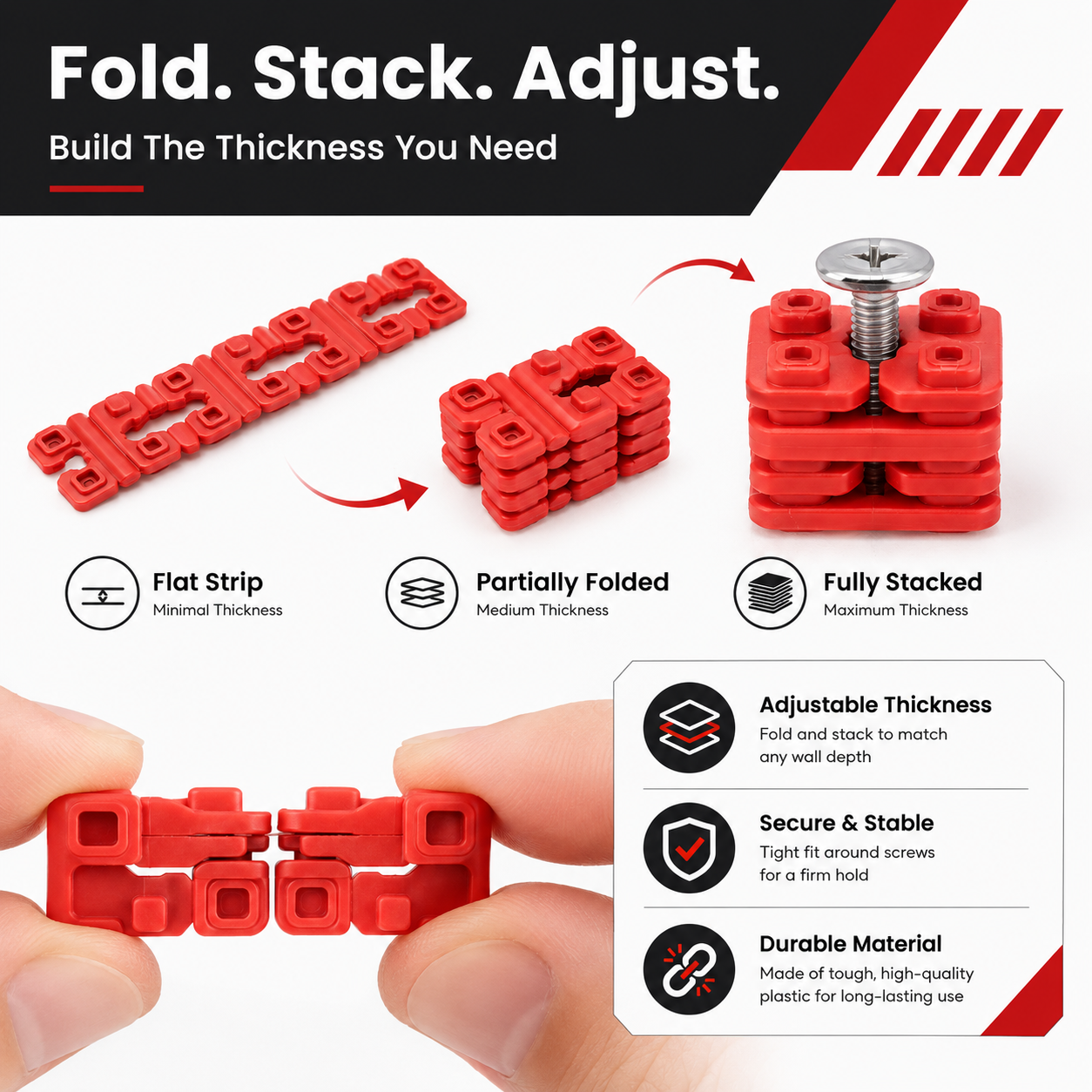 ⚡ Fix Loose Outlets Fast – 48PC Stackable Outlet Spacer Kit