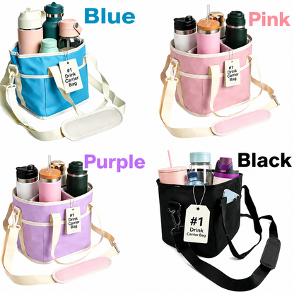 ☕Cithway 4-Grid Insulated Drink Carrier Bag Anti-Tip Multi-Beverage Tote 🧋