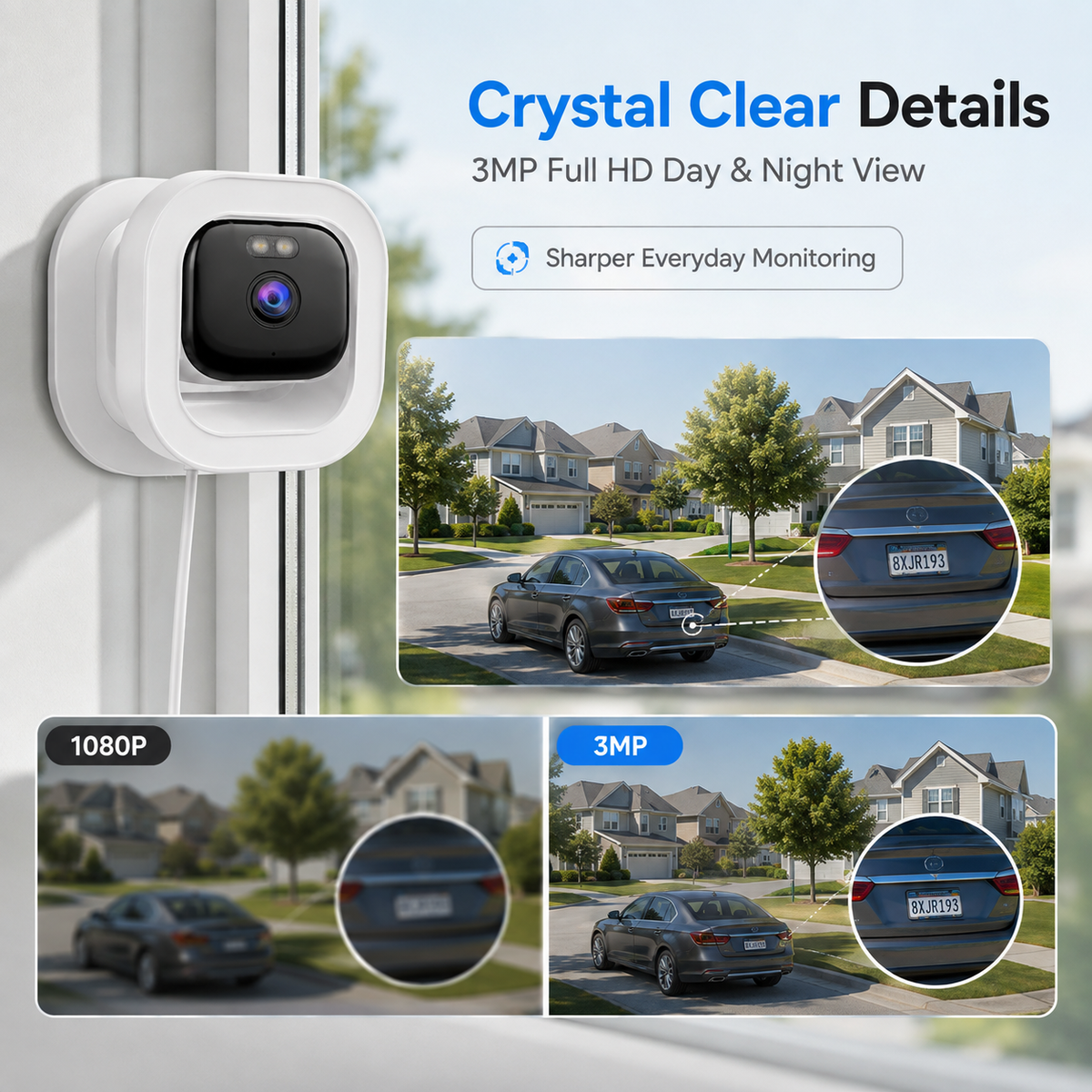 📹 Smart Window-Mounted Security Camera – 3MP Dual-Band WiFi Cam ✨