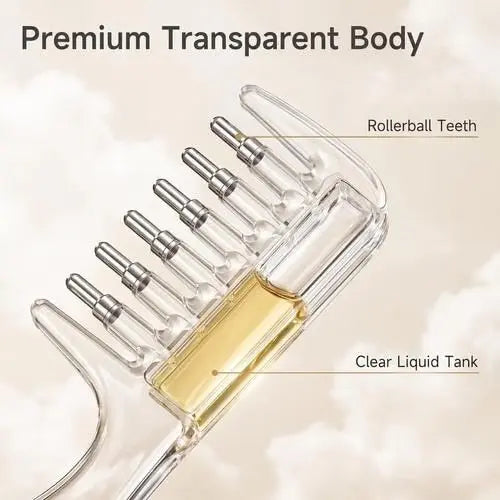 ✨ 2pcs Refillable Scalp Serum Applicator Comb – Mess-Free Rollerball Hair Oil & Scalp Care Tool