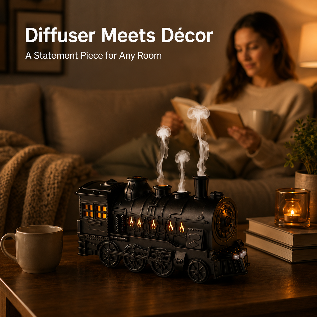 🚚 FREE SHIPPING | Vintage Steam Train Aroma Oil Diffuser & Humidifier 🚂♨️