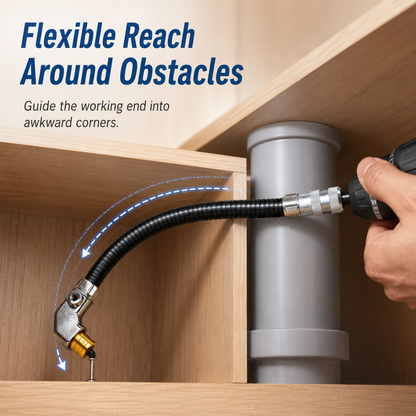 ⚙️ Flexible 90 Degree Right Angle Drill Adapter Extension 31.5 cm 12.4 in 🛠️