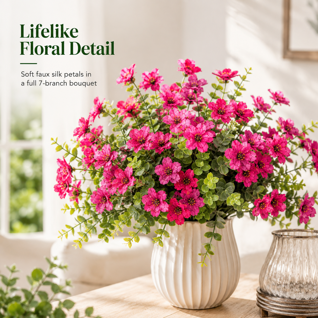 🌸 6PCS Faux Silk Flowers 🌿 Instantly Upgrade Your Space | UV Resistant Home Decor ✨